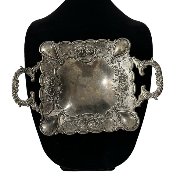 Godinger Silver Art Co Silver Plates Candy Nut Trinket Dish 9x6” Footed Handles - Picture 3 of 14